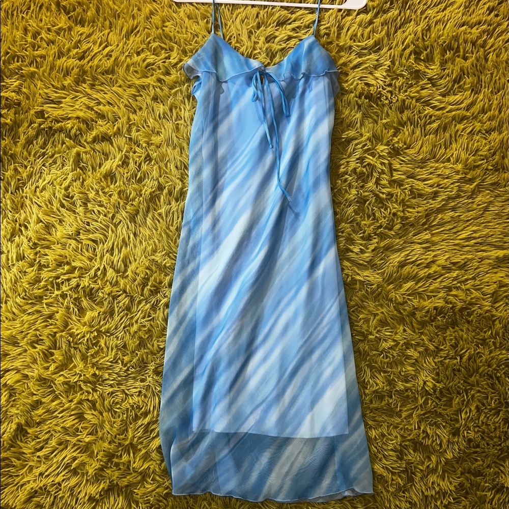 Vintage Blue Midi Dress